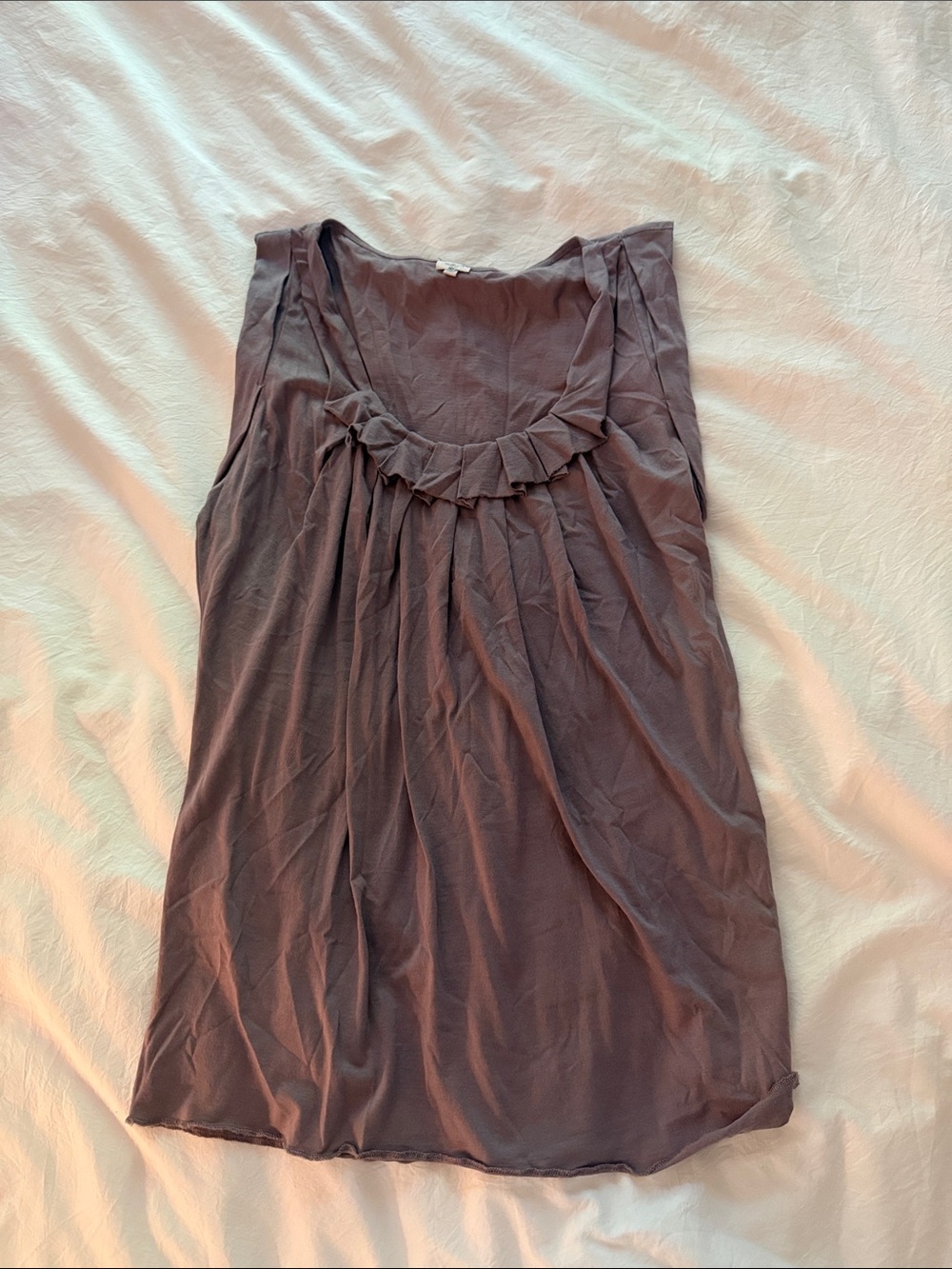 Aritzia Mauve Purple Ruffled Scoop Neck Camisole